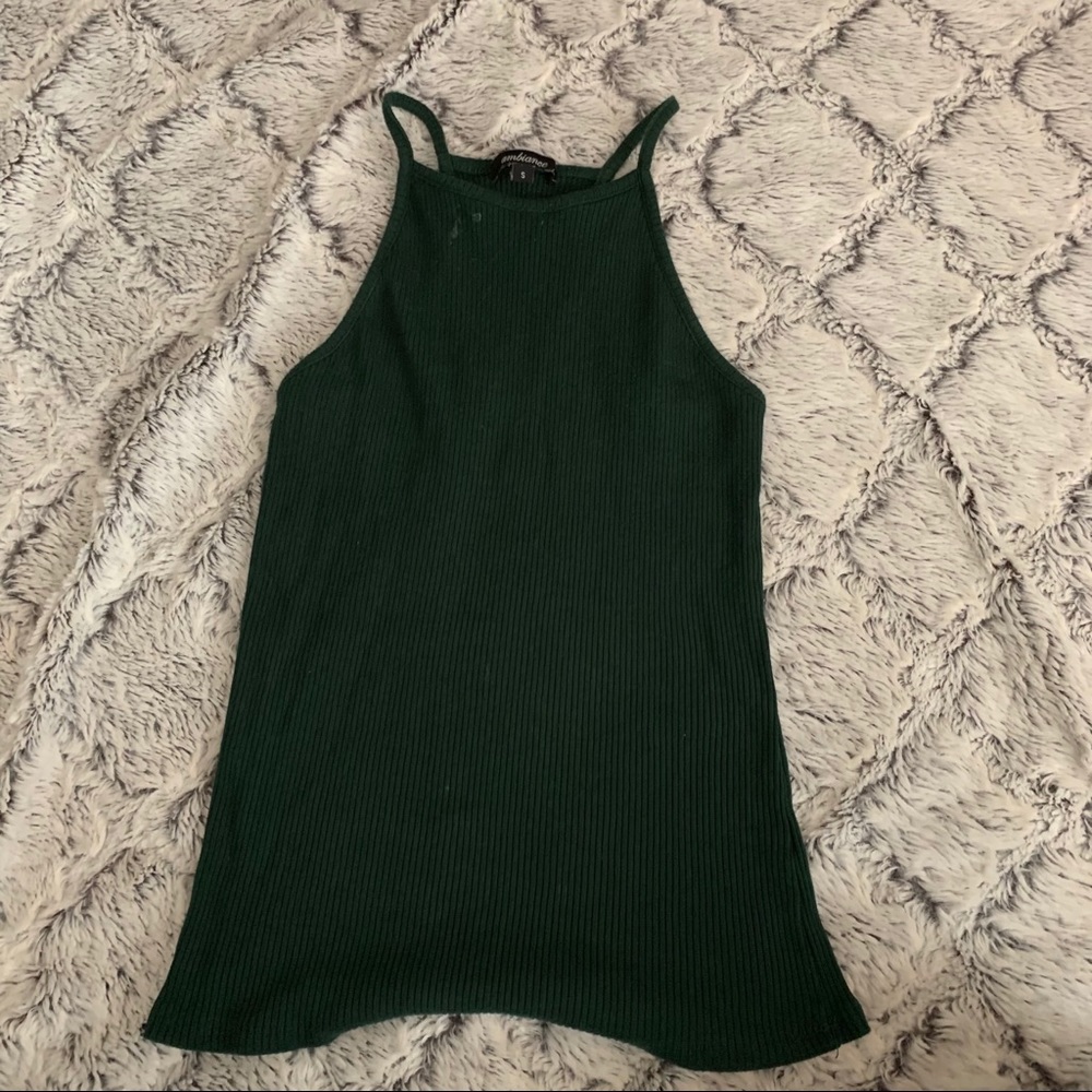 Forest Green Ribbed Halter Cami